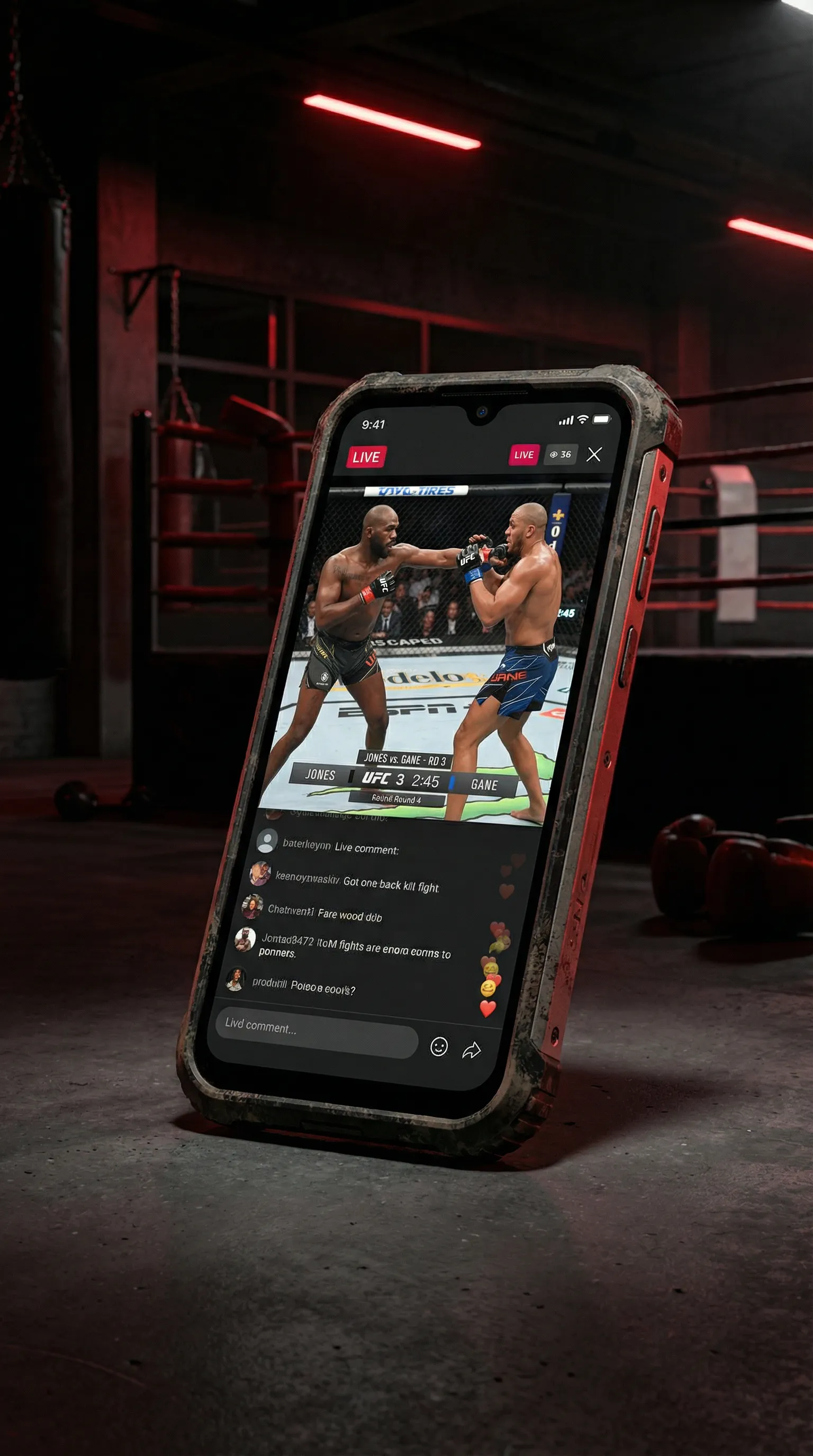 梦乃爱华 移动端APP格斗直播界面